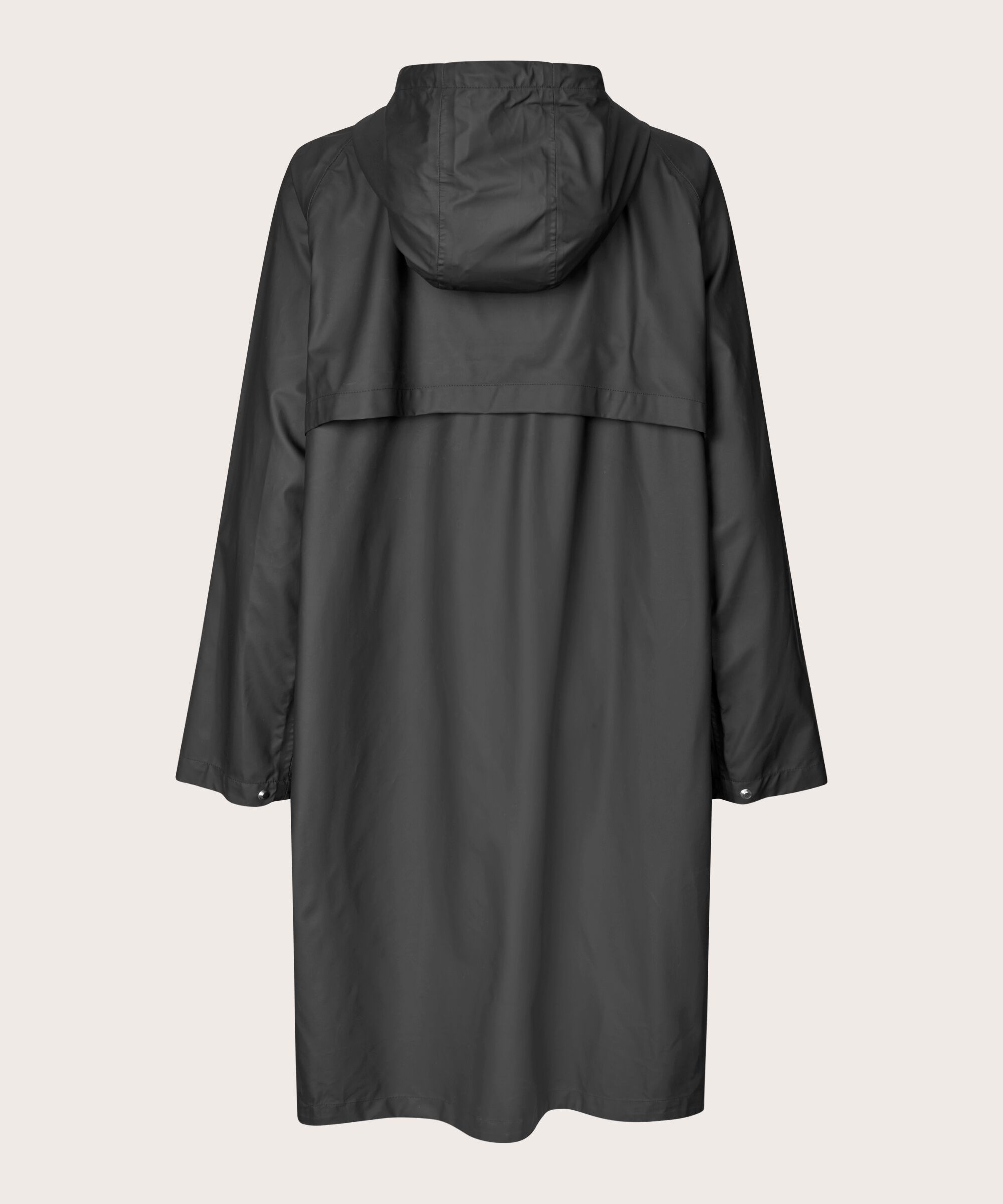 imperméable avec capuche et fermeture éclair à double curseur, Black