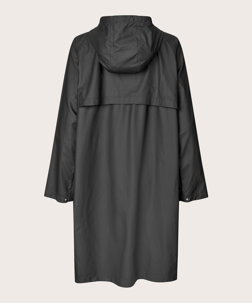 imperméable avec capuche et fermeture éclair à double curseur, Black