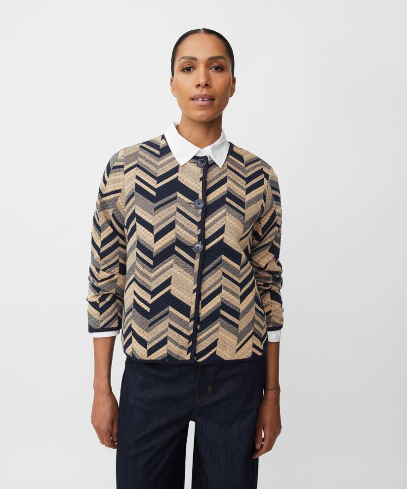 Veste Matelassée Douce En Jersey De Coton, Travertine