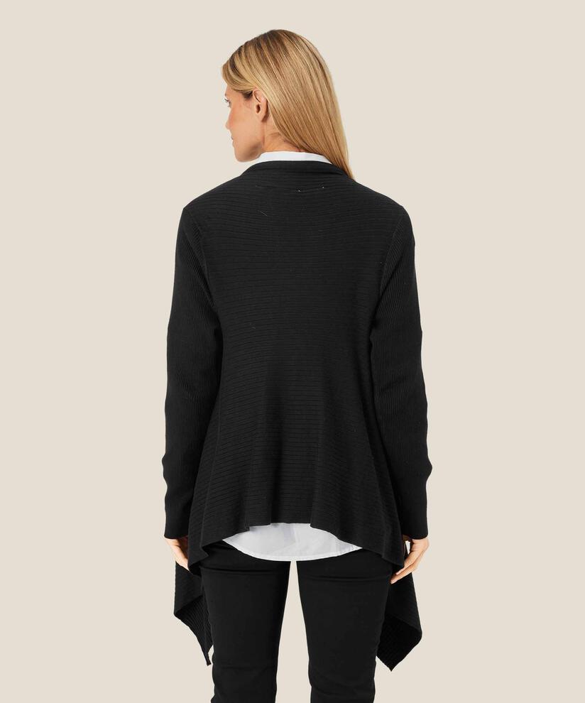 cardigan avec détails côtelés, Black