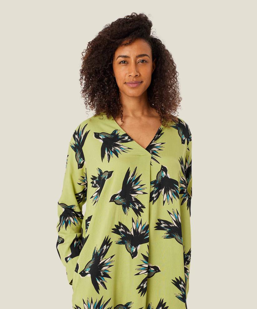 robe en viscose avec poches fendues et fentes latérales, Fern