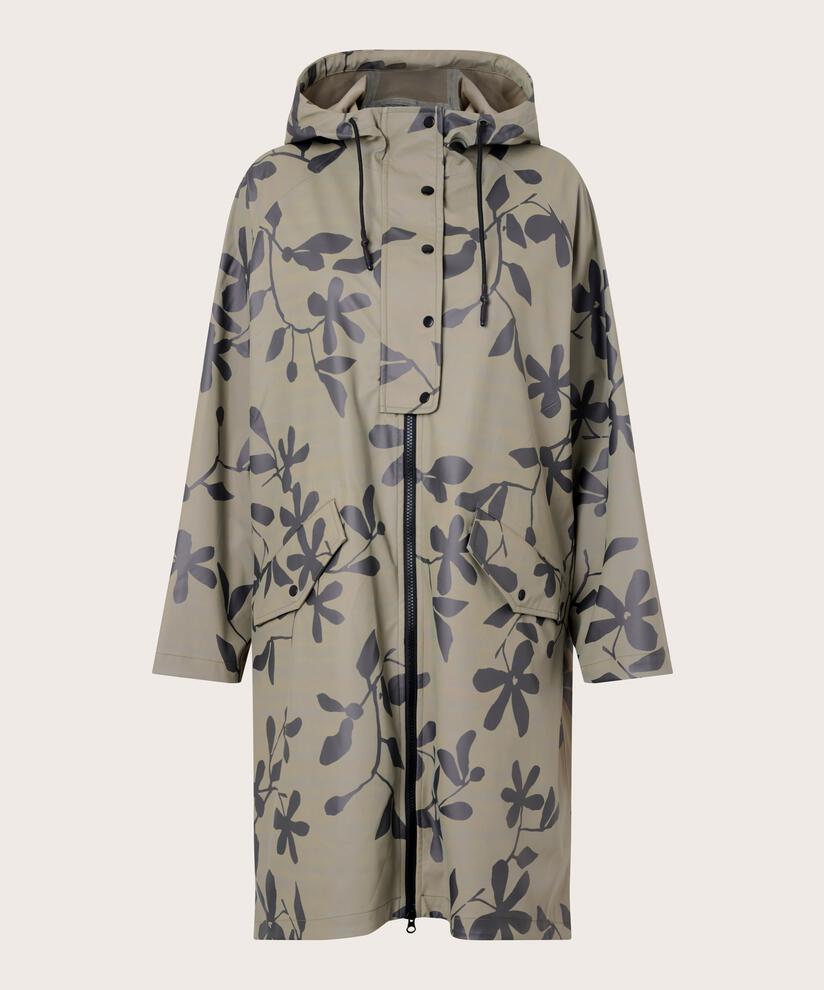 imperméable imprimé avec capuche, Vetiver