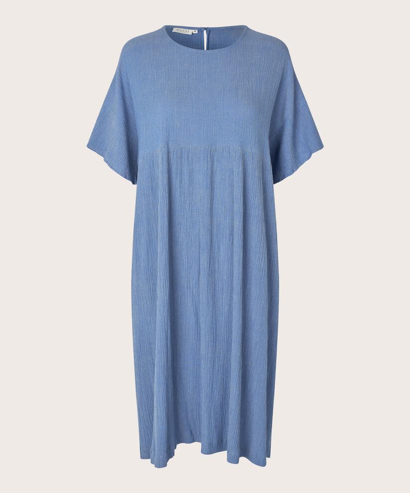 robe en coton mélangé avec bouton au cou, Nebulas Blue