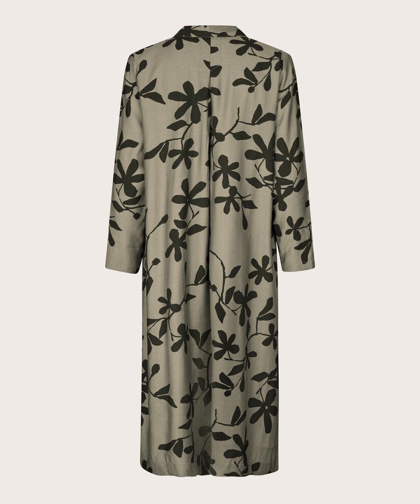 robe en viscose à imprimé fleuri, Vetiver
