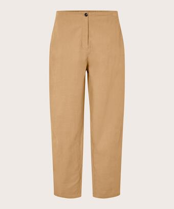 pantalon en velours côtelé avec élastique au dos, Travertine
