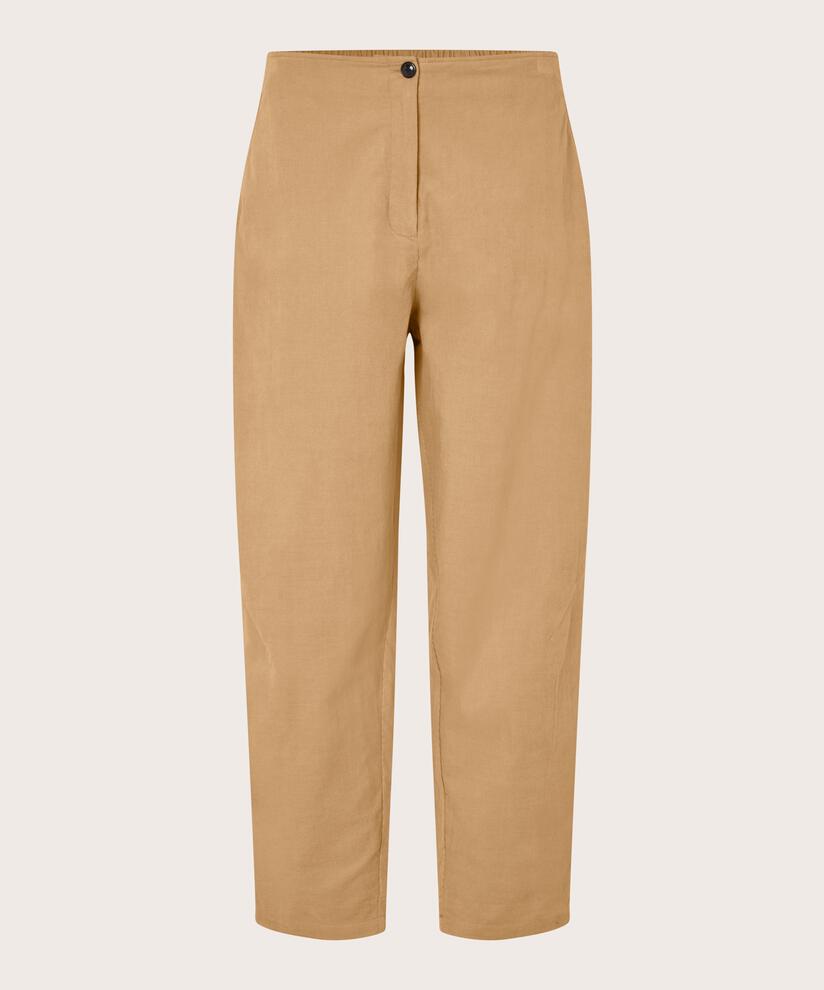 pantalon en velours côtelé avec élastique au dos, Travertine