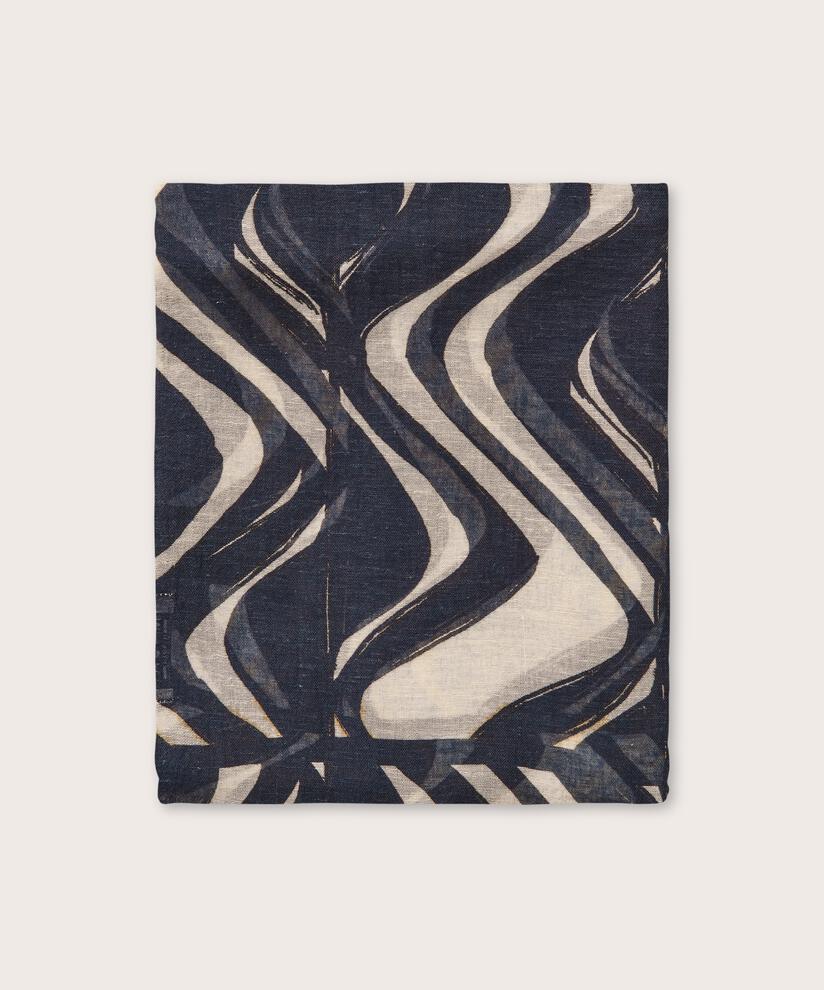 écharpe à motif en mélange de coton, Blue Bonnet