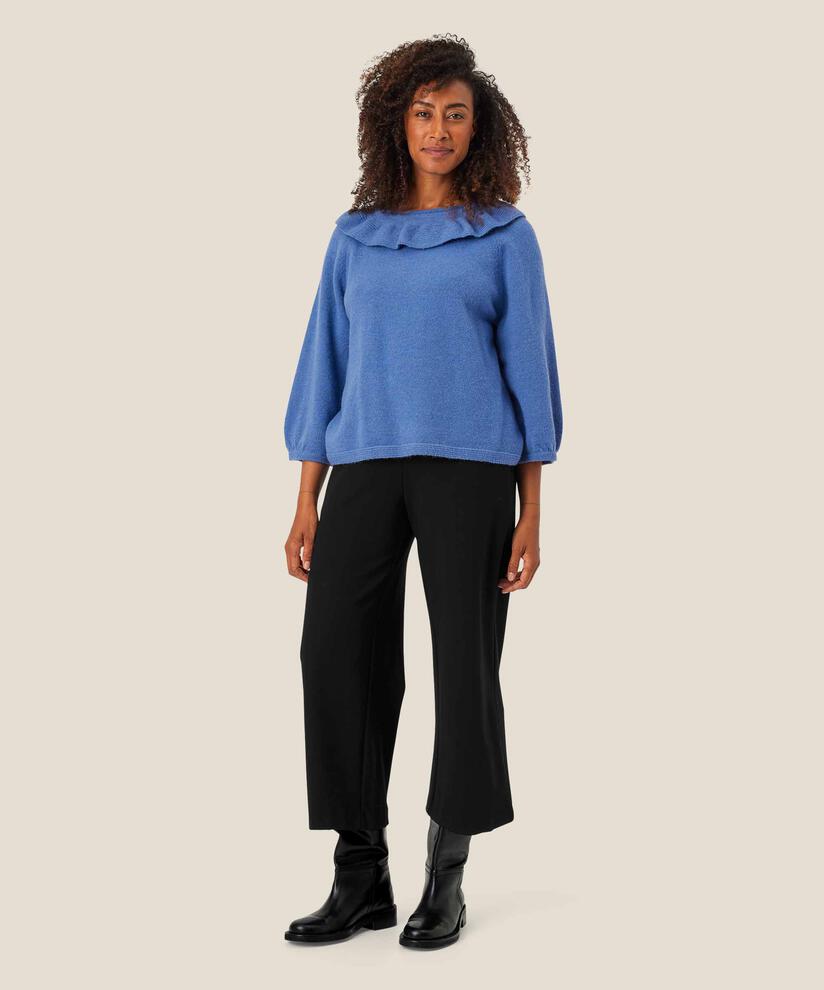 pull en maille avec col côtelé, Federal Blue