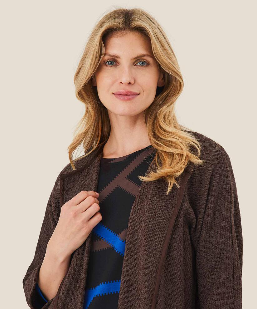 Veste Longue En Bouclé, Coffee Bean