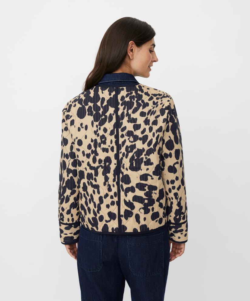 veste matelassée à imprimé léopard, Oxford Tan