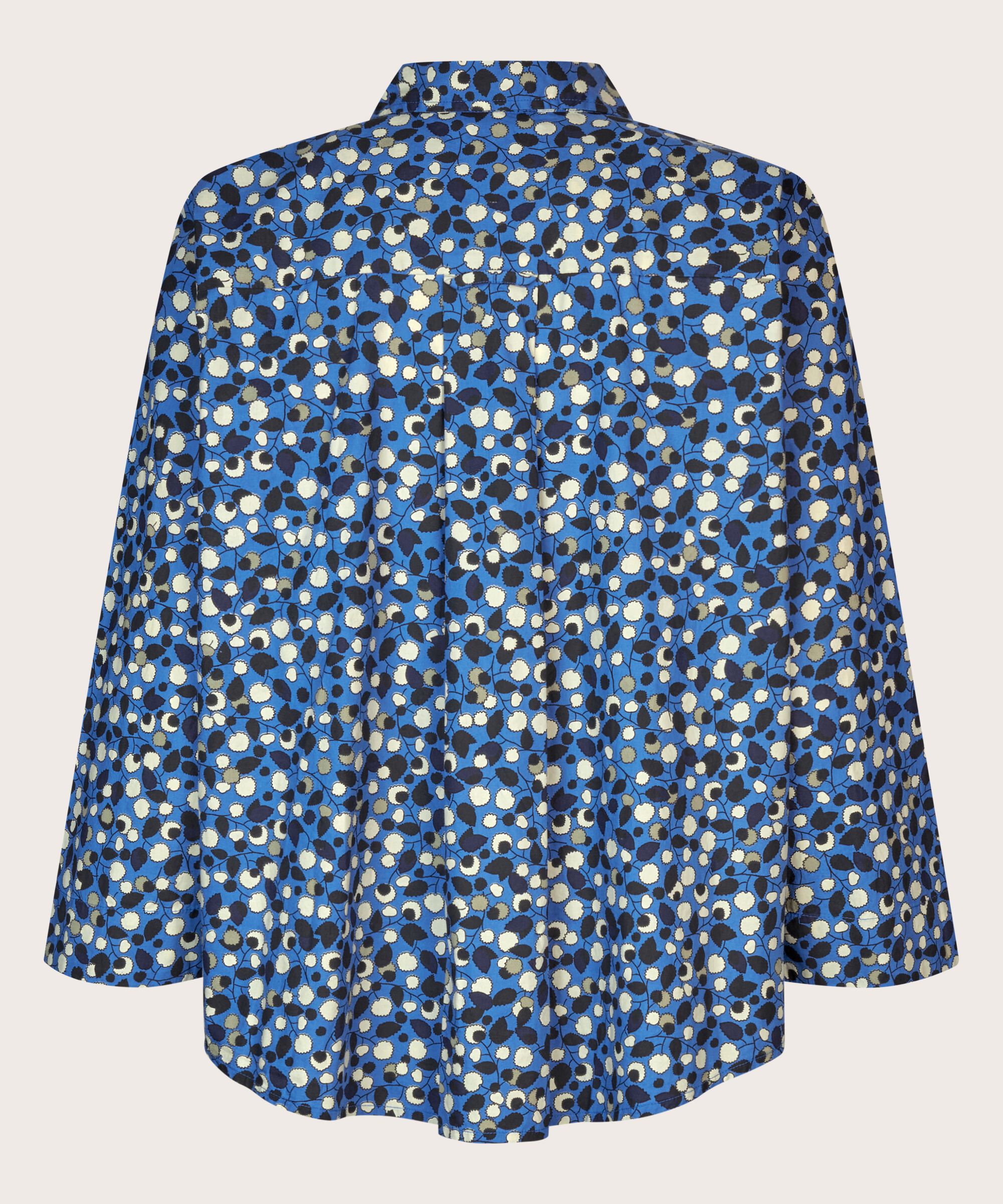 chemise en coton imprimé à manches 3/4, Federal Blue