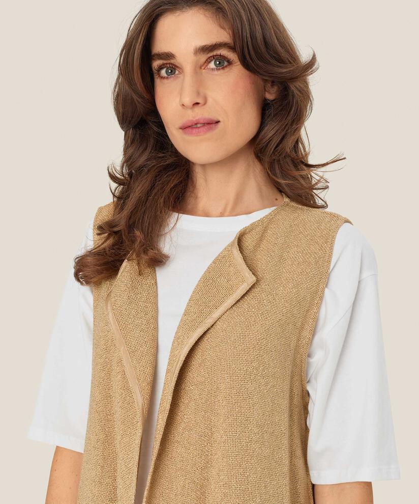 Gilet Long Ouvert En Boucle, Safari