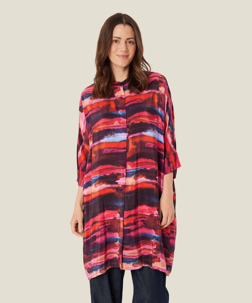 robe chemise à motif en viscose, Sun Tomato