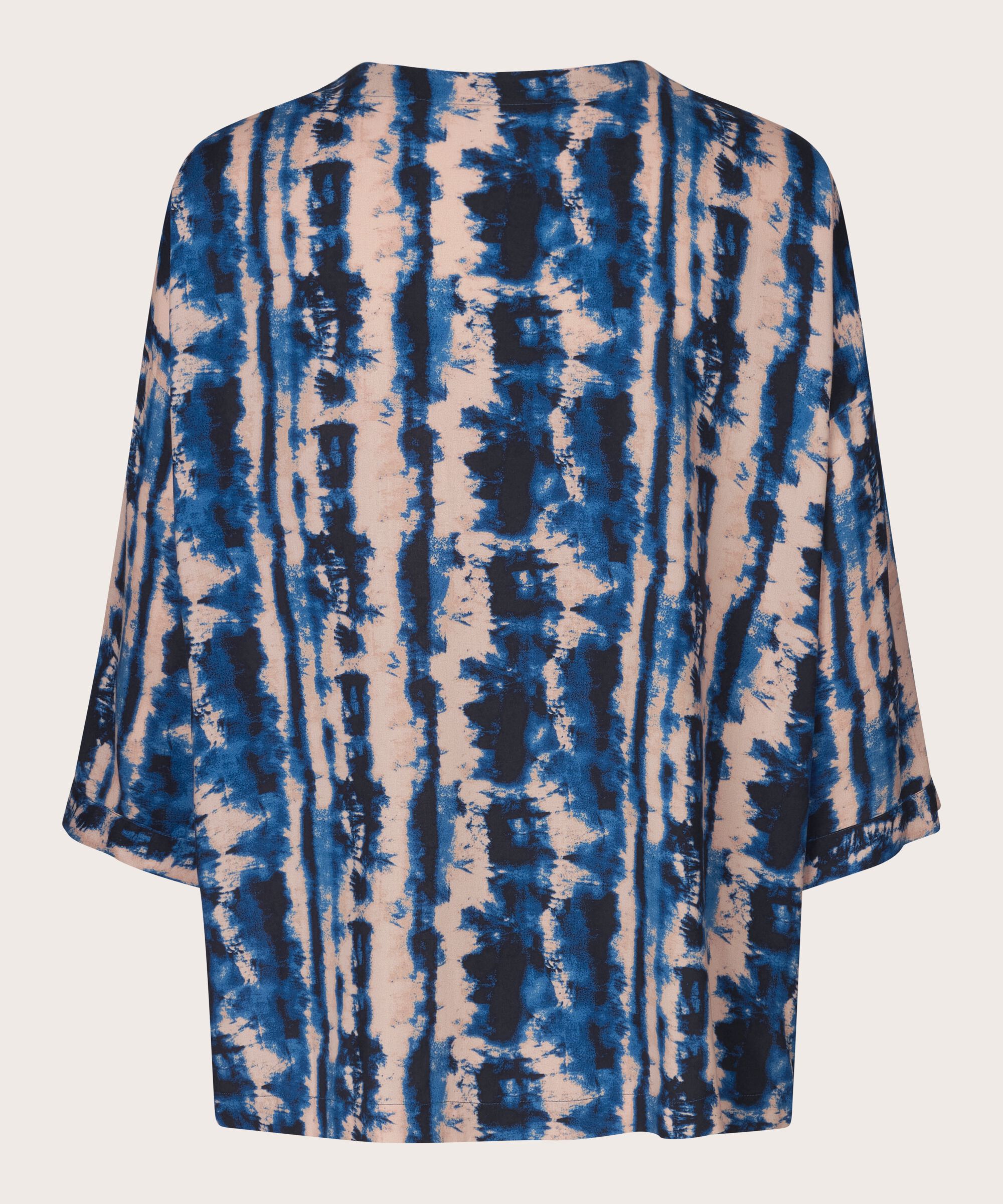 Blouse En Viscose À Manches 3/4, Navy Peony