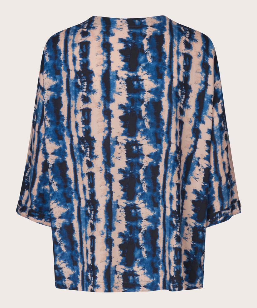 Blouse En Viscose À Manches 3/4, Navy Peony