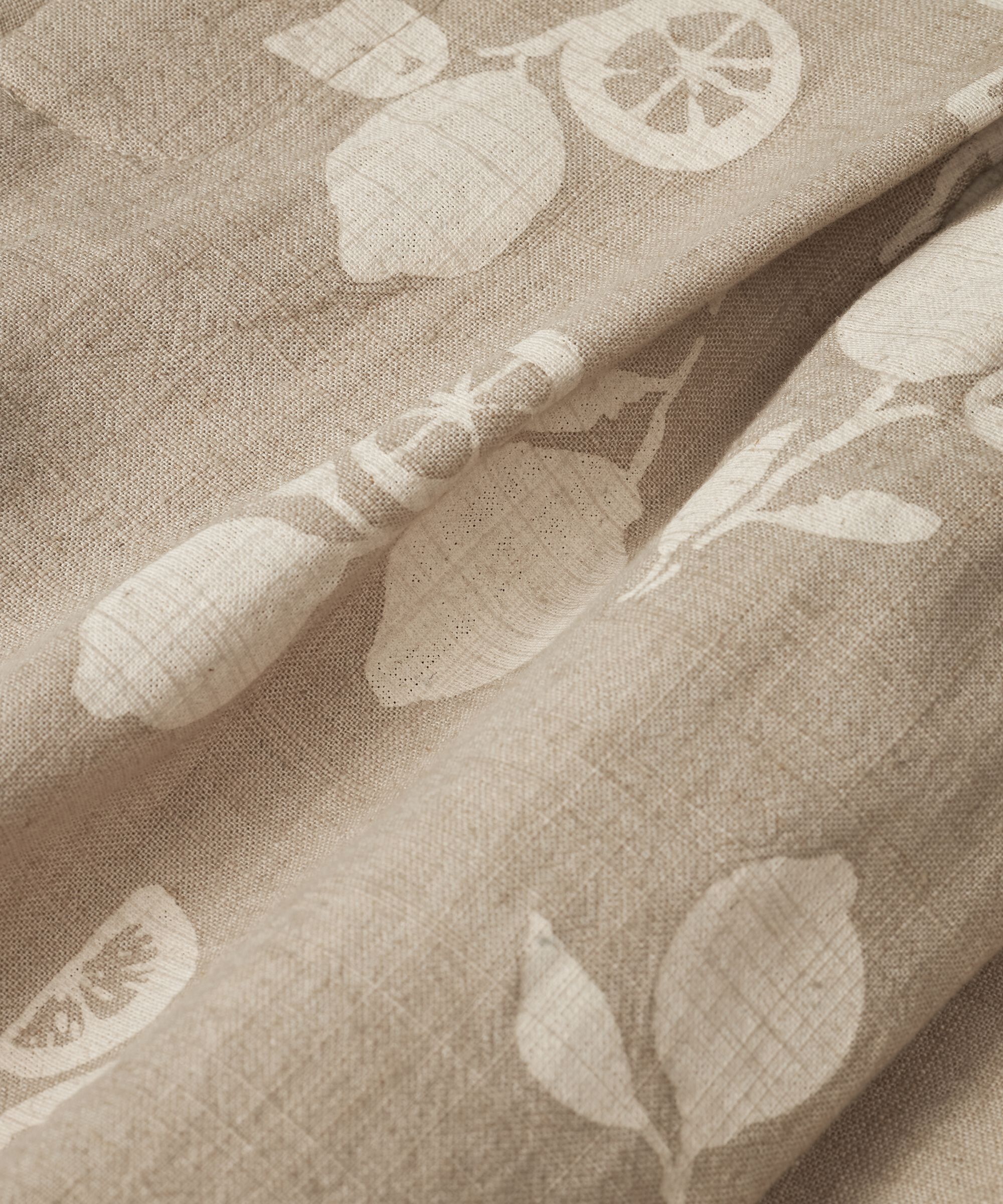 short imprimé en lin mélangé avec taille fixe, Natural