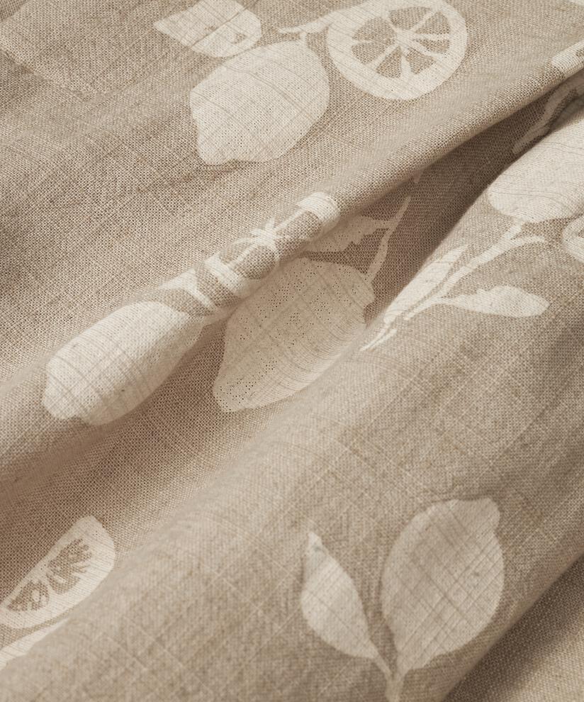 short imprimé en lin mélangé avec taille fixe, Natural