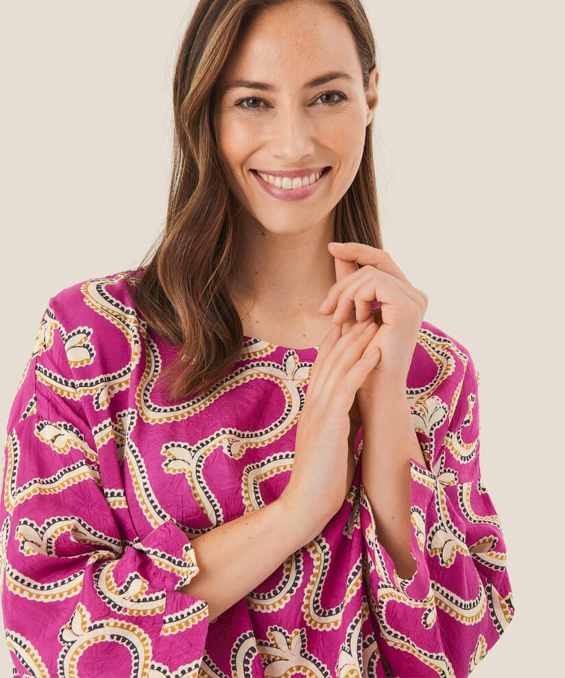 Blouse en viscose à manches 3/4, Wild Aster