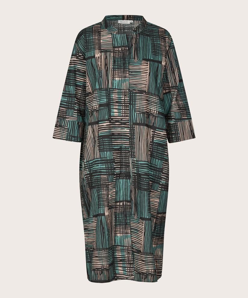 robe-chemise en coton avec poches fendues, Teal
