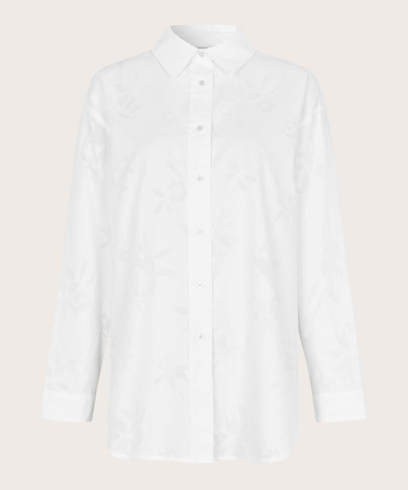 chemise en coton à imprimé floral tissé, White
