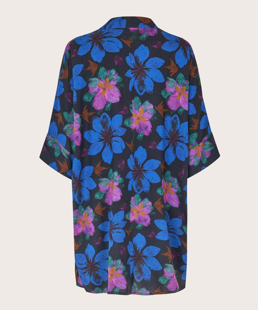 tunique à motif en satin viscose, Wild Aster