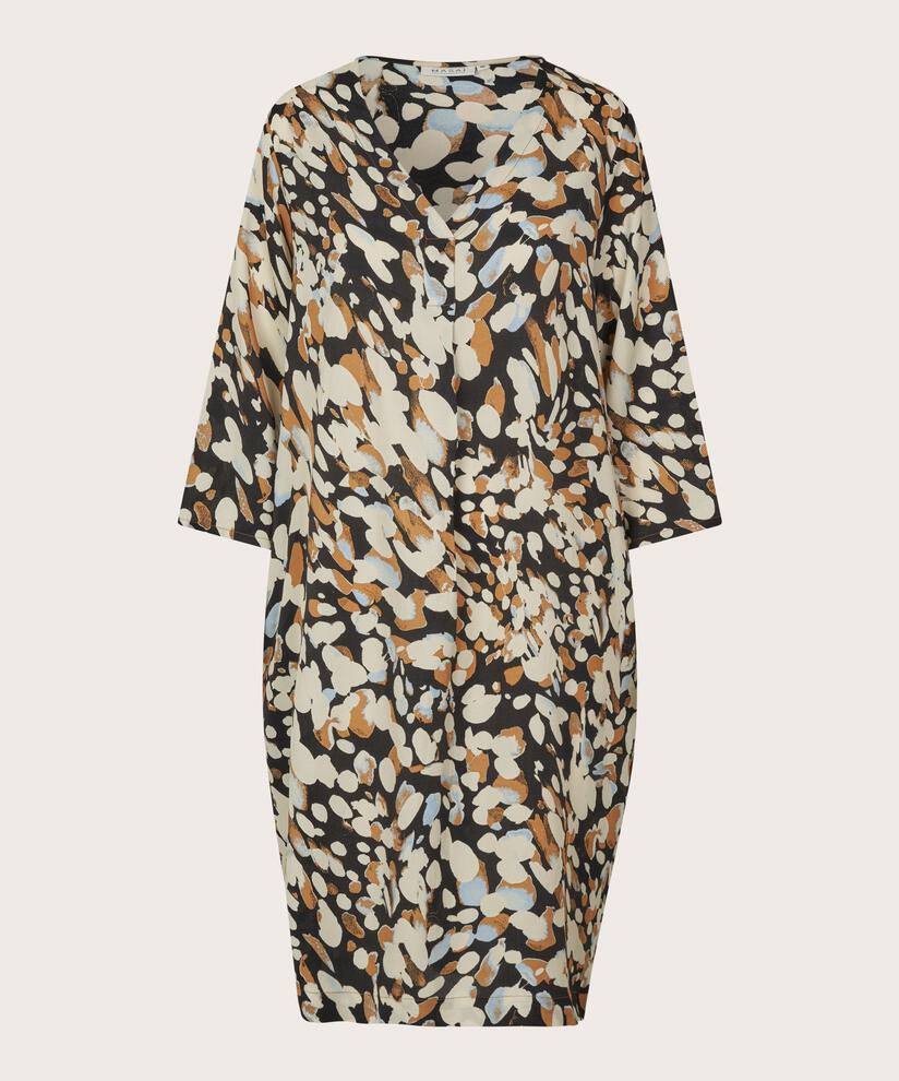 Robe Avec Encolure En V Et Poches Fendues, Chipmunk