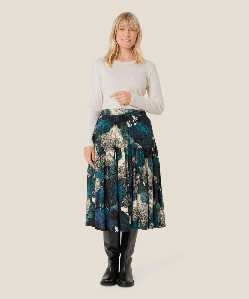 jupe en viscose à motif avec taille élastique, Celestial