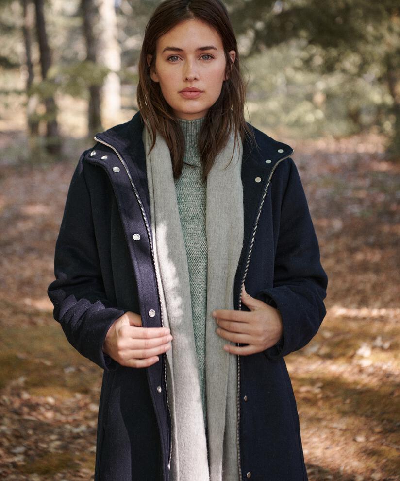 grande écharpe en laine à franges, L. Grey mel.