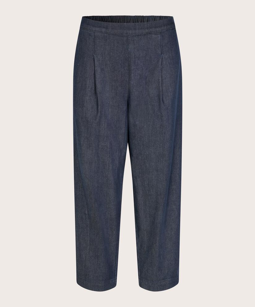 pantalon en jean avec taille élastique et poches fendues, Dark Denim