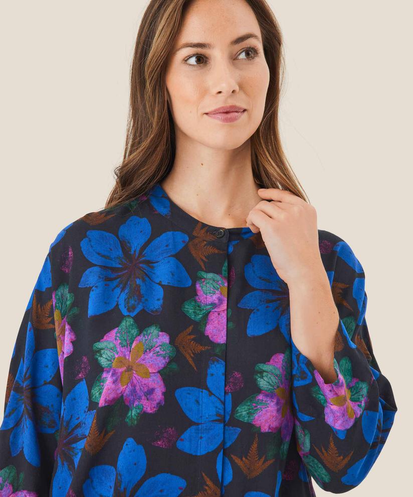 robe chemise en viscose fleurie, Wild Aster