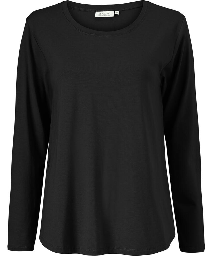 Top En Jersey À Col Rond, Black