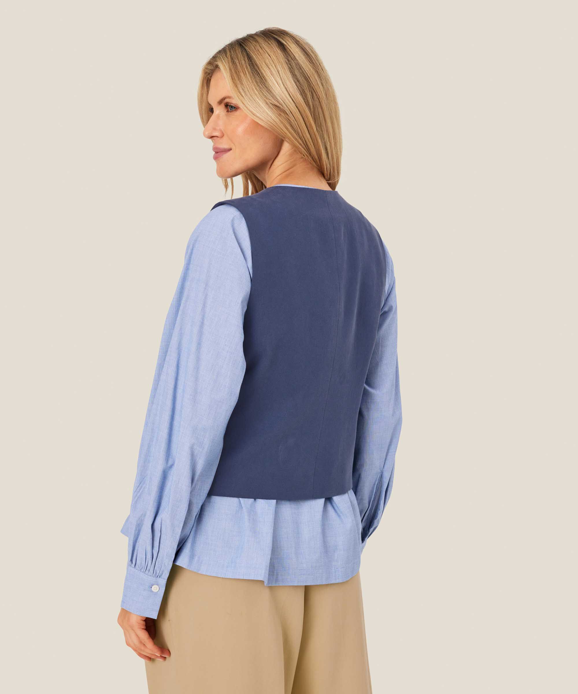 gilet féminin en mélange de coton, Sargasso Sea