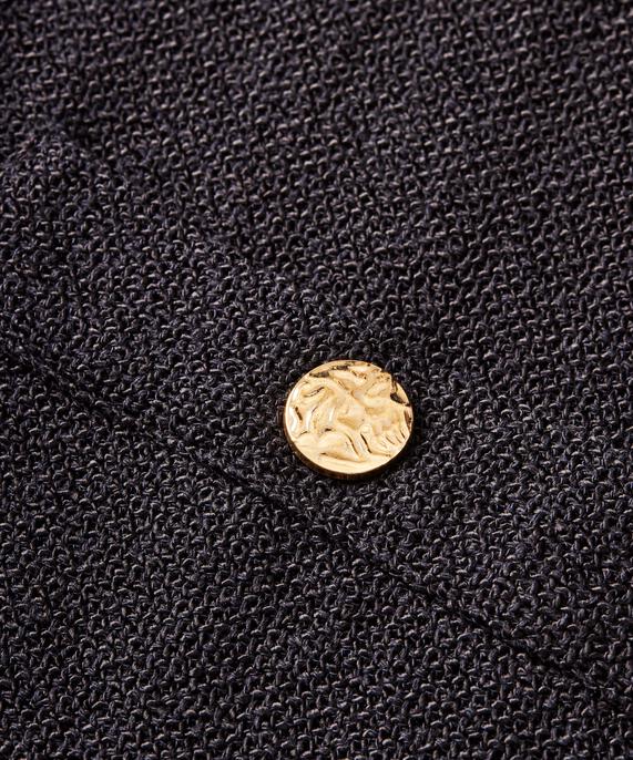 veste bouclée avec poches et boutons dorés, Black