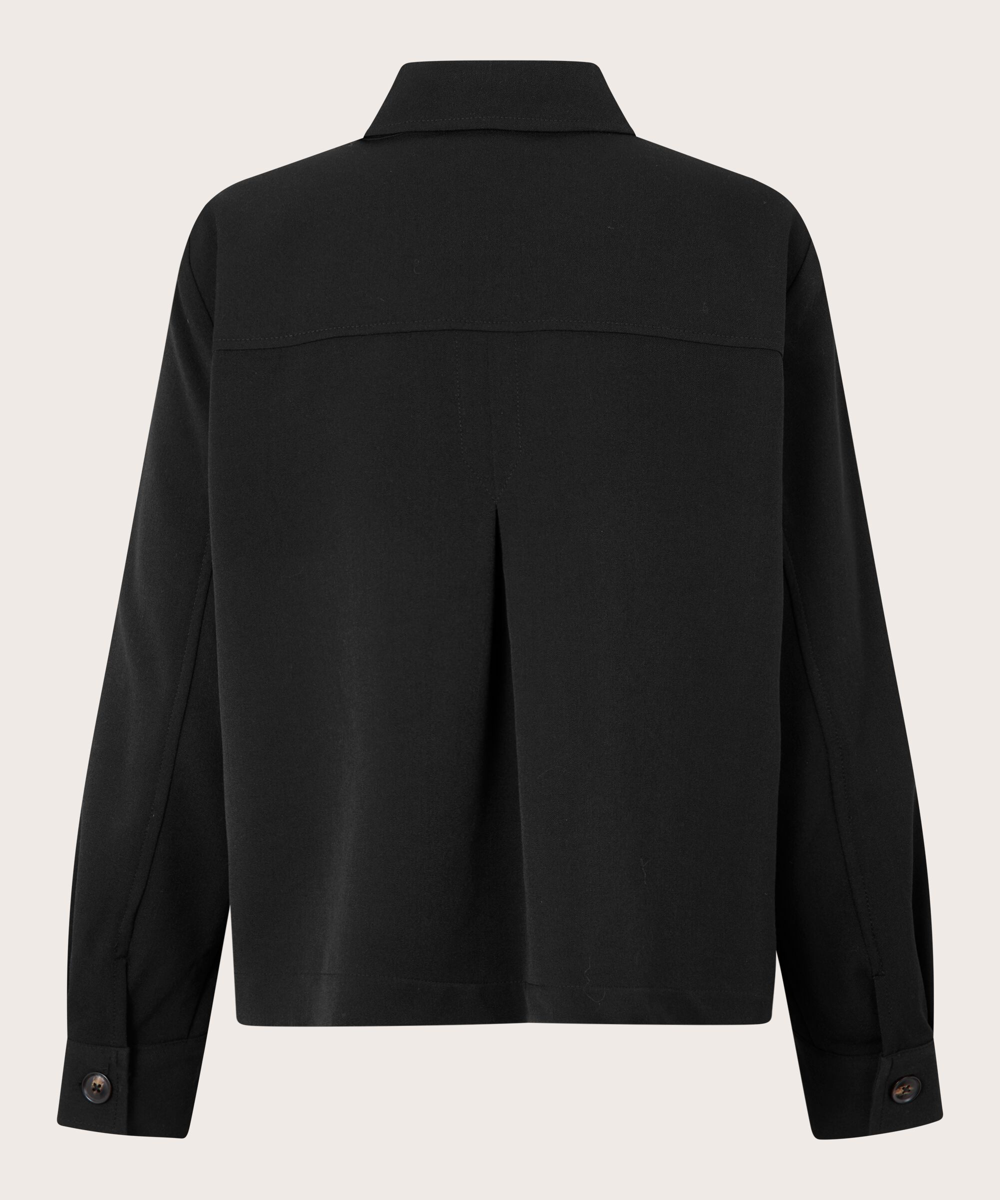 veste avec plis dans le dos et poches décoratives, Black