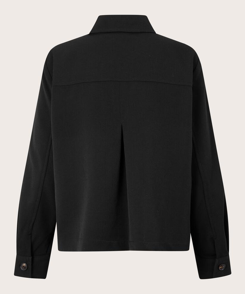 veste avec plis dans le dos et poches décoratives, Black