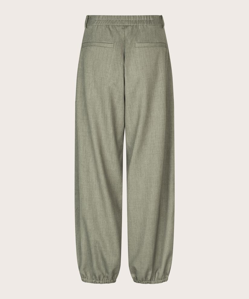 pantalon avec coutures décoratives et élastique au dos, Vetiver