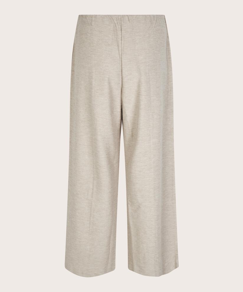 pantalon en jersey avec taille élastique, Beige melange