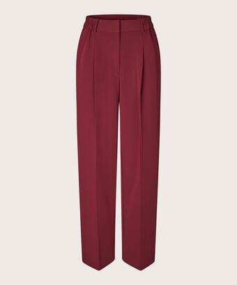 pantalon long classique à plis pressés, Tawny Port