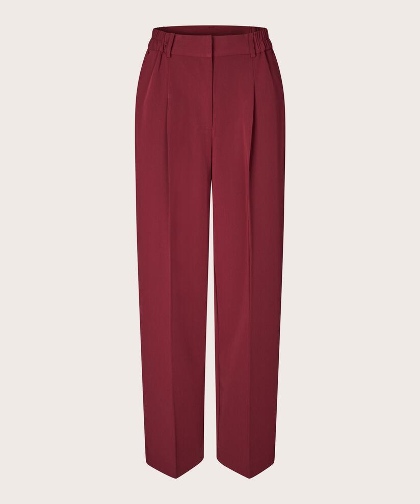 pantalon long classique à plis pressés, Tawny Port