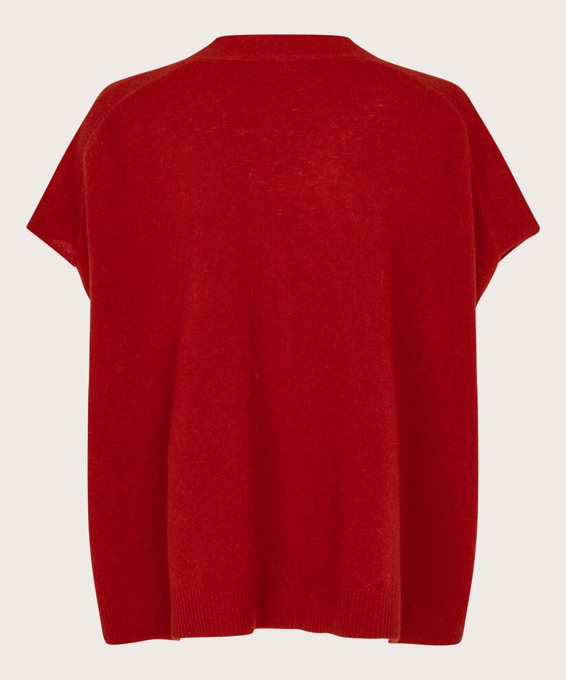 cardigan en laine à manches courtes, Red Dahlia