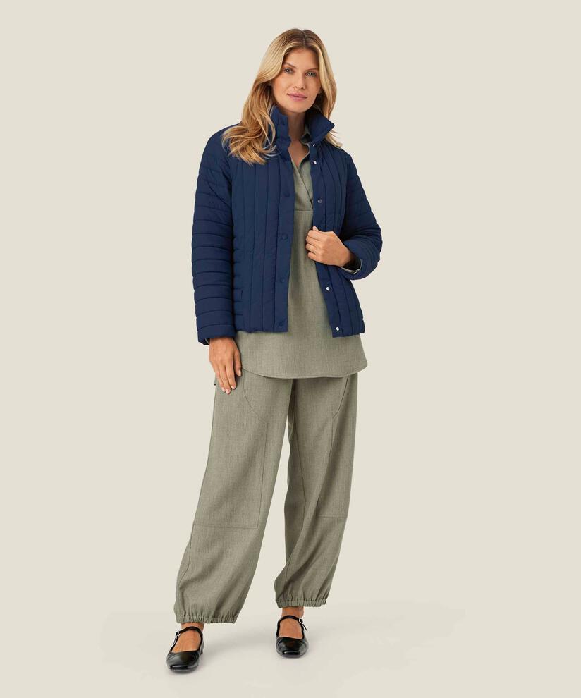 veste à col montant et poches fendues, Navy Blazer