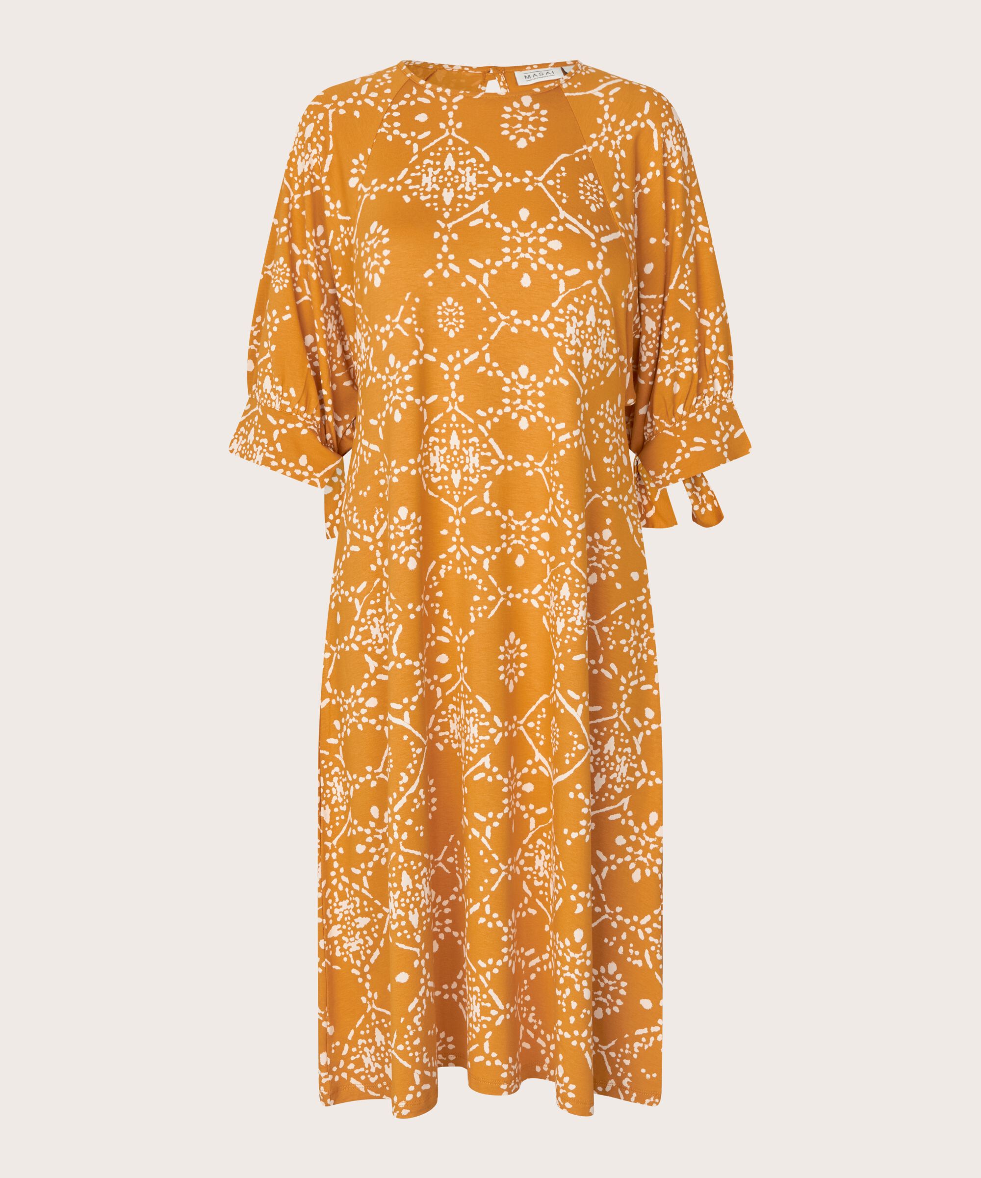 robe en jersey à motifs et col rond, Inca Gold