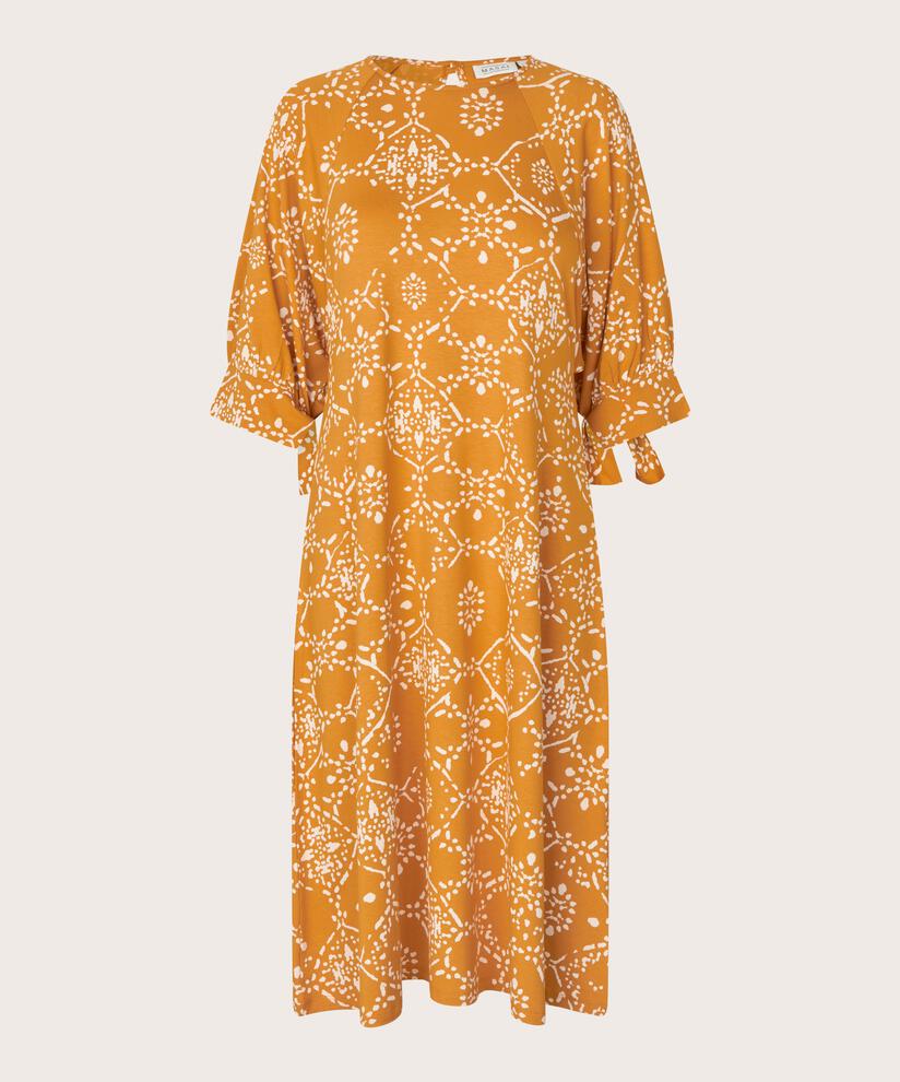 robe en jersey à motifs et col rond, Inca Gold