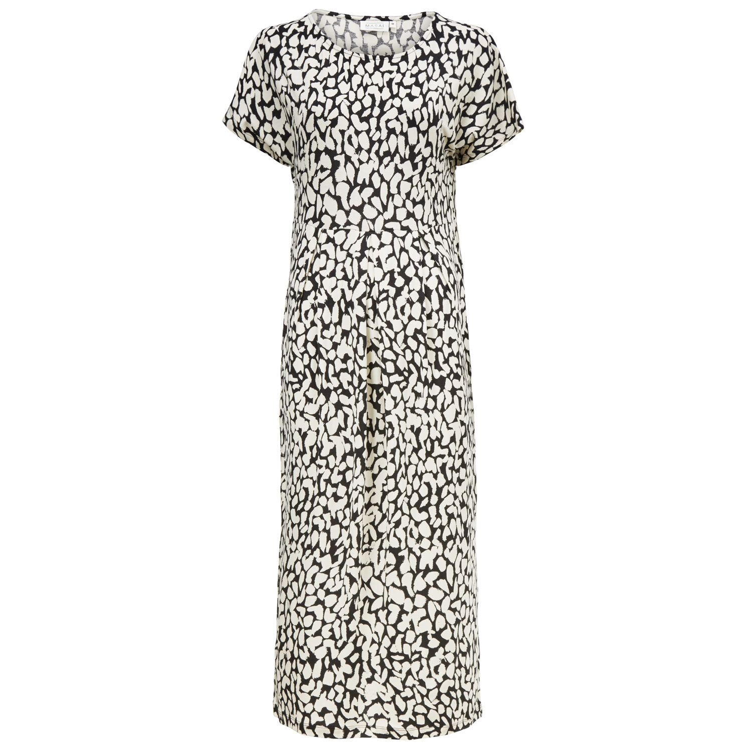 Robe Tulipe Imprim&eacute;e Avec Poches Fendues, Whitecap