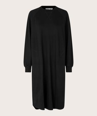 robe casual en jersey à col rond, Black