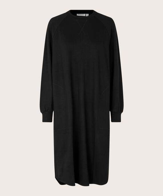robe casual en jersey à col rond, Black