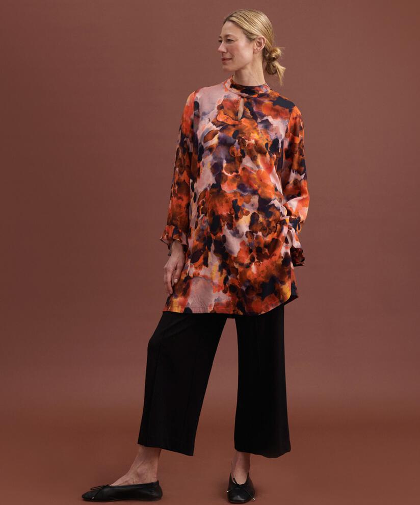 tunique en viscose avec zip caché, Spicy Orange