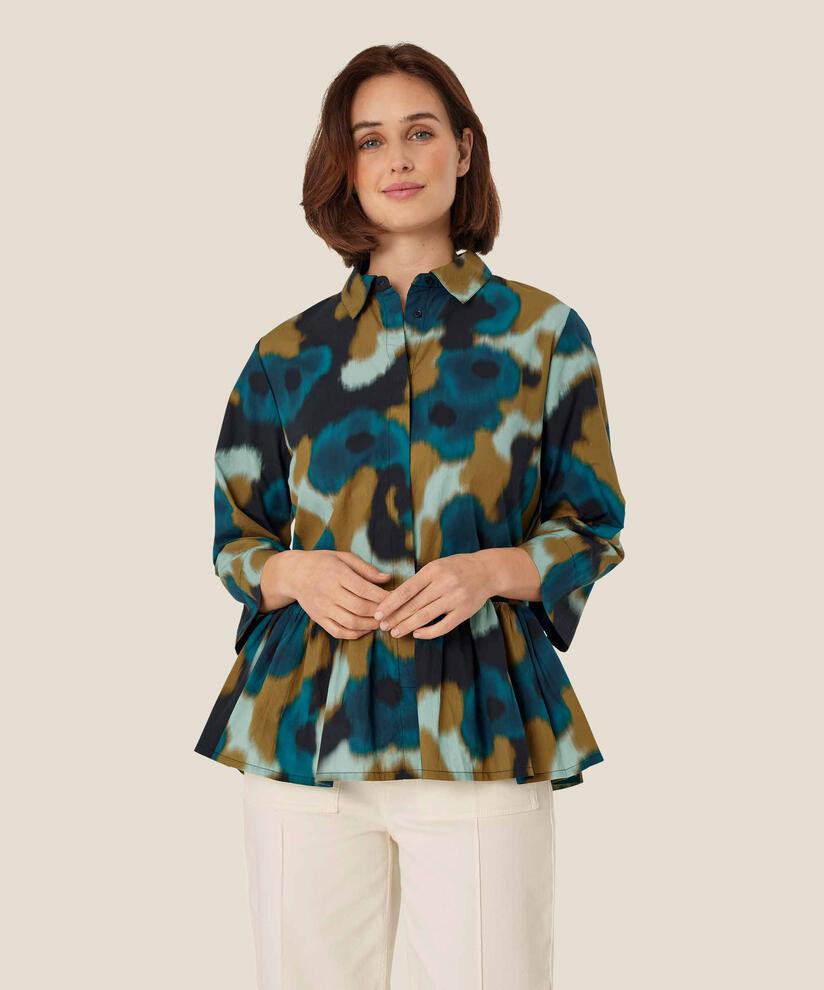 chemise en coton imprimé à basque, Celestial