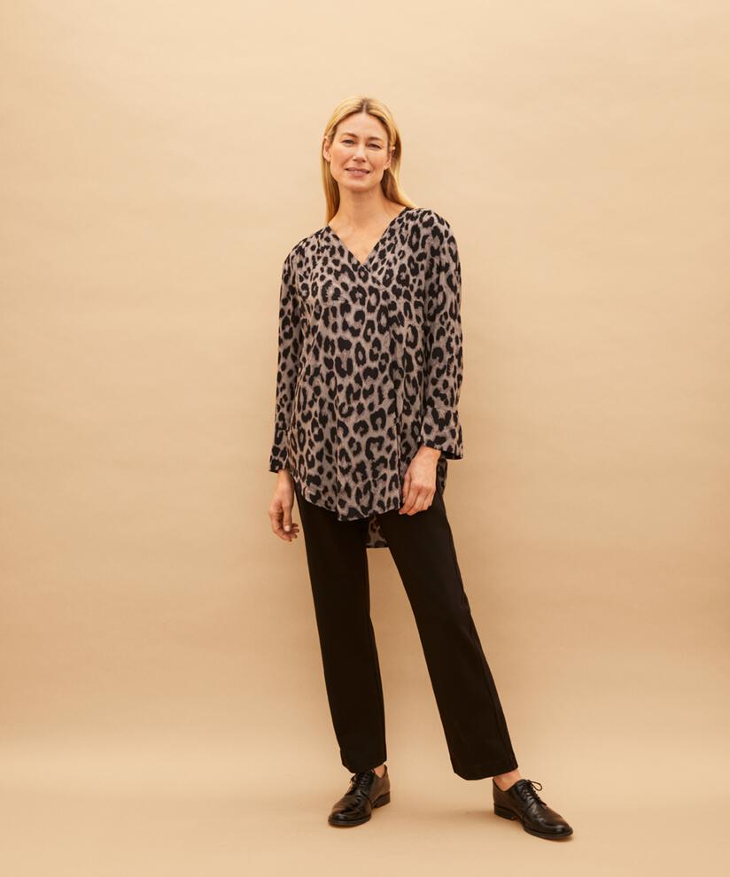 tunique en viscose à motif effet portefeuille, Steel Grey