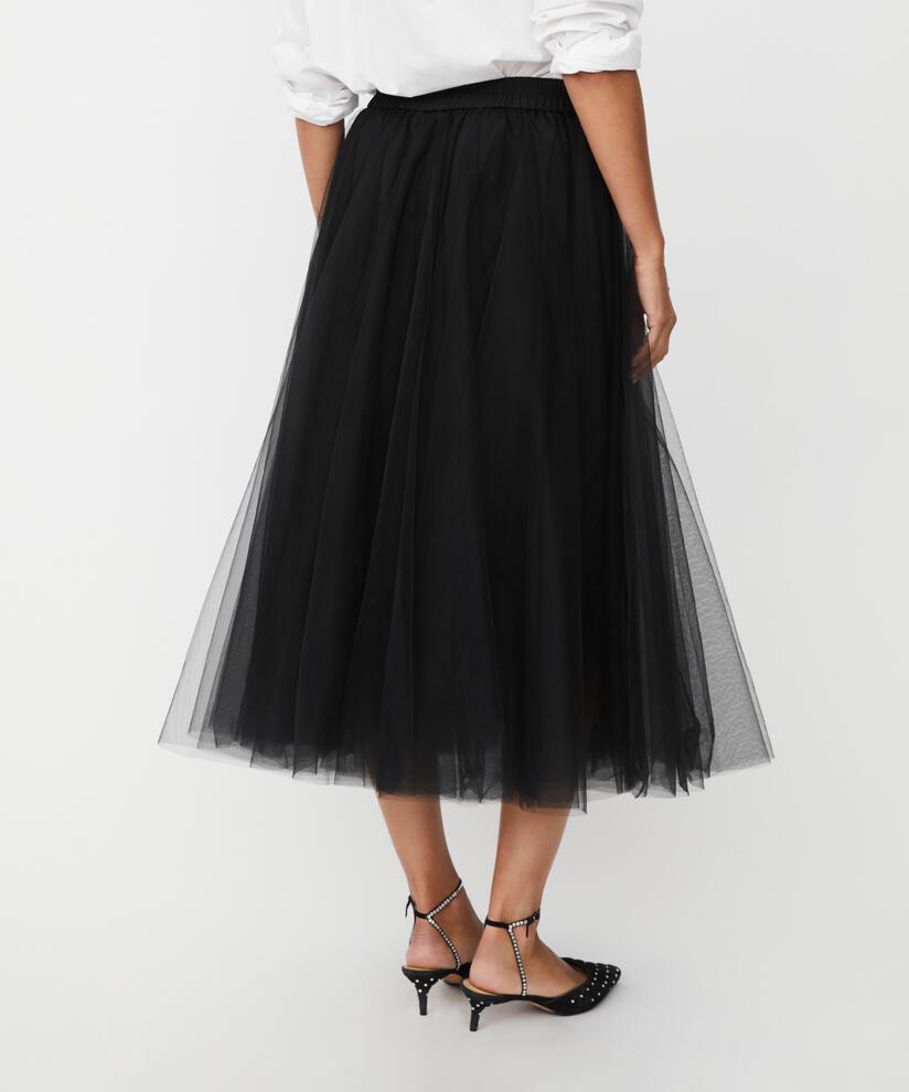 jupe en tulle doux avec taille élastique, Black